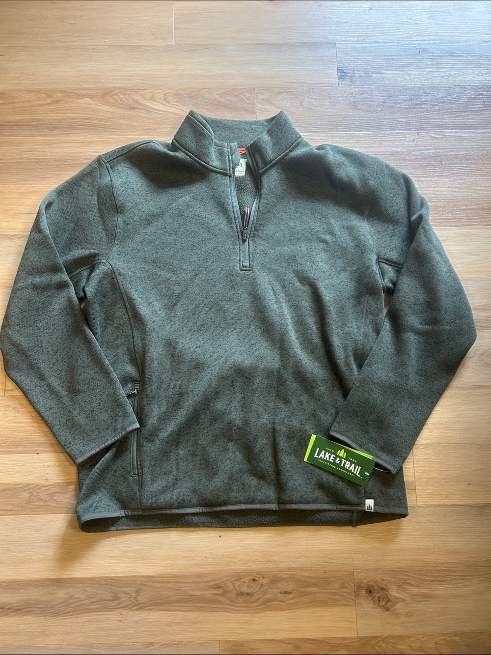 Lake & Trail Men's Olive Half-Zip Fleece Pullover